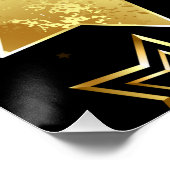 黄金の星とシームレスなパターン ポスター (コーナー)