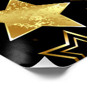 黄金の星とシームレスなパターン ポスター (コーナー)