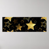 黄金の星とシームレスなパターン ポスター (正面)