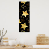 黄金の星とシームレスなパターン ポスター (キッチン)