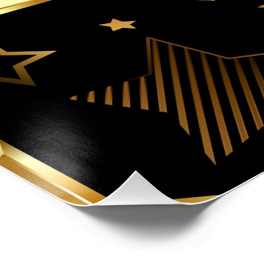 黄金の星とシームレスなパターン ポスター (コーナー)