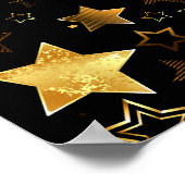 黄金の星とシームレスなパターン ポスター (角)