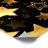 黄金の星とシームレスなパターン ポスター (角)