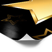 黄金の星とシームレスなパターン ポスター (コーナー)