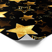 黄金の星とシームレスなパターン ポスター (角)