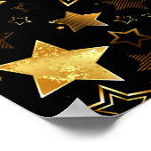 黄金の星とシームレスなパターン ポスター (角)