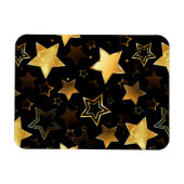 黄金の星とシームレスなパターン マグネット (横)