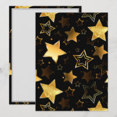 黄金の星とシームレスなパターン メニュー (正面/裏面)