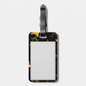 黄金の星とシームレスなパターン ラゲッジタグ (裏面縦)