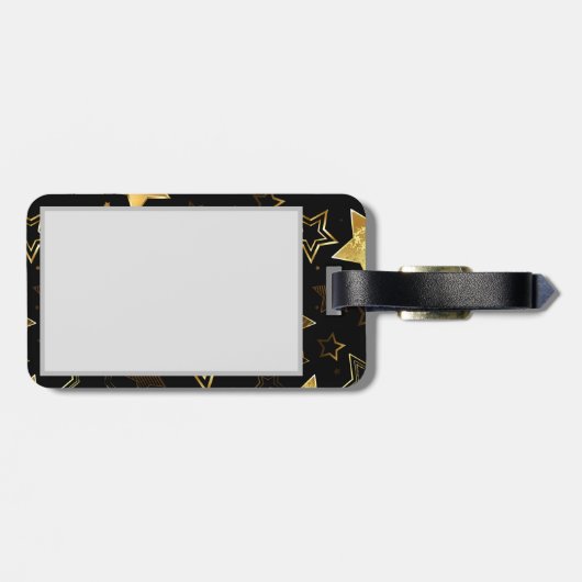 黄金の星とシームレスなパターン ラゲッジタグ (裏面横)