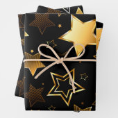 黄金の星とシームレスなパターン ラッピングペーパーシート (インサイチュ)