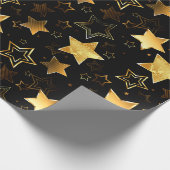 黄金の星とシームレスなパターン ラッピングペーパー (角)