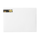 黄金の星とシームレスなパターン ラップアラウンドラベル (正面)