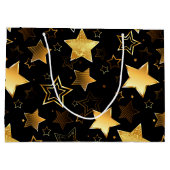 黄金の星とシームレスなパターン ラージペーパーバッグ (裏面)