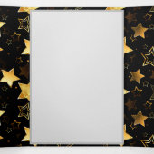 黄金の星とシームレスなパターン 三つ折りカード (内部中)