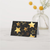 黄金の星とシームレスなパターン 予約カード (裏面)