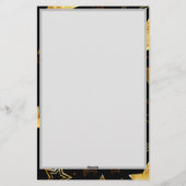 黄金の星とシームレスなパターン 便箋 (裏面)