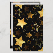 黄金の星とシームレスなパターン 便箋 (正面/裏面)