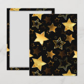 黄金の星とシームレスなパターン 出欠カード (正面/裏面)