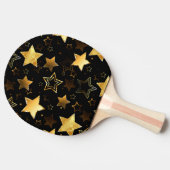 黄金の星とシームレスなパターン 卓球ラケット (横)