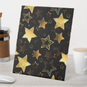 黄金の星とシームレスなパターン 台座サイン (インサイチュ)