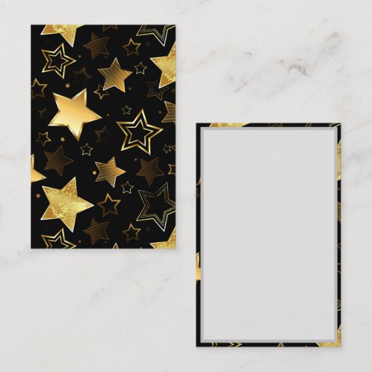 黄金の星とシームレスなパターン 名刺 (正面/裏面)