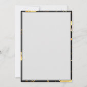 黄金の星とシームレスなパターン 招待状 (裏面)