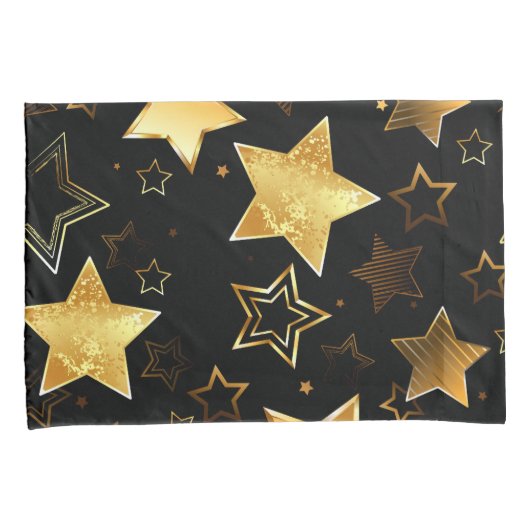 黄金の星とシームレスなパターン 枕カバー (正面右)