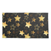 黄金の星とシームレスなパターン 枕カバー (裏面-左)