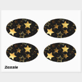 黄金の星とシームレスなパターン 楕円形シール (シート)