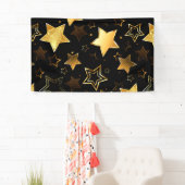 黄金の星とシームレスなパターン 横断幕 (インサイチュ)