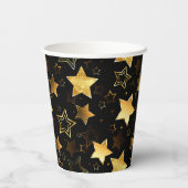 黄金の星とシームレスなパターン 紙コップ (裏面)