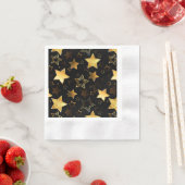 黄金の星とシームレスなパターン 縁ありカクテルナプキン (インサイチュ)