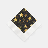 黄金の星とシームレスなパターン 縁ありカクテルナプキン (角)