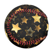 黄金の星とシームレスなパターン 野球ボール (正面左)