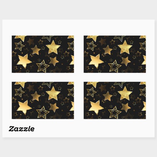 黄金の星とシームレスなパターン 長方形シール (シート)