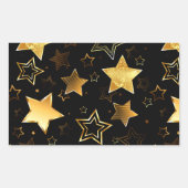 黄金の星とシームレスなパターン 長方形シール (正面)