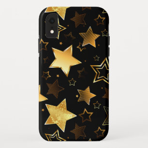 黄金の星とシームレスなパターン iPhone XRケース