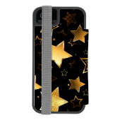 黄金の星とシームレスなパターン INCIPIO iPhoneウォレットケース (フォリオ裏面)