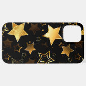 黄金の星とシームレスなパターン iPhoneケース (裏面横)