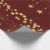 黄金の星と円パターン(の模様が)ある ラッピングペーパー (角)