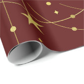 黄金の星と円パターン(の模様が)ある ラッピングペーパー (ロールコーナー)