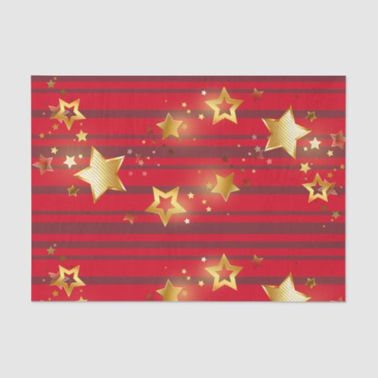 黄金の星と縞模様がクリスマスに咲く 薄葉紙 (正面)