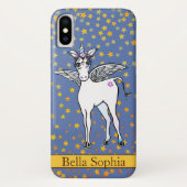 黄金の星のアクセントを持つ魔法の翼のユニコーン Case-Mate iPhoneケース (裏面)