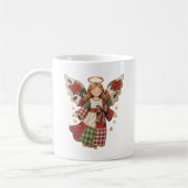黄金の星のクリスマスエンジェル コーヒーマグカップ (左)