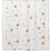 黄金の星の模様 シャワーカーテン (正面)