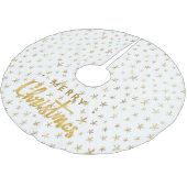 黄金の星エレガント、メリークリスマス。 ブラッシュドポリエステルツリースカート (アングル)