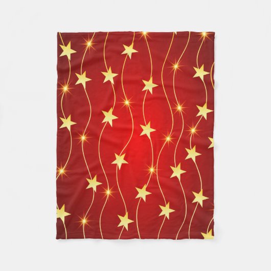 黄金の星シームレスパターン フリースブランケット (正面)