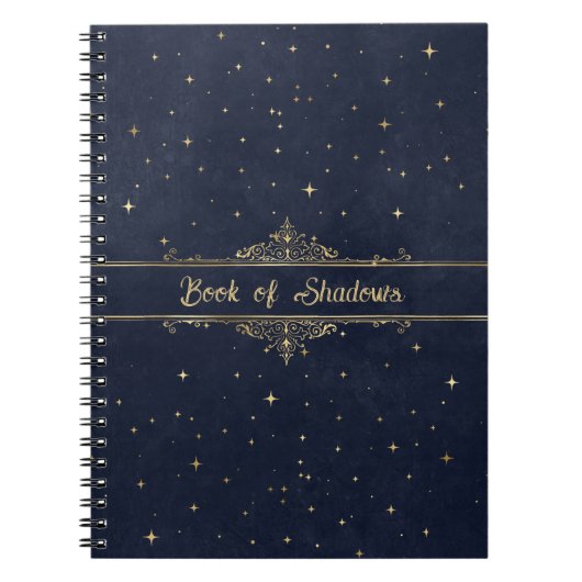 黄金の星ファンシー付き異教の青 ノートブック (正面)