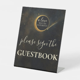 黄金の星月食の天結婚星のサイン 台座サイン